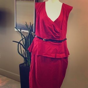 Torrid Red Peplum Dress Size 18!